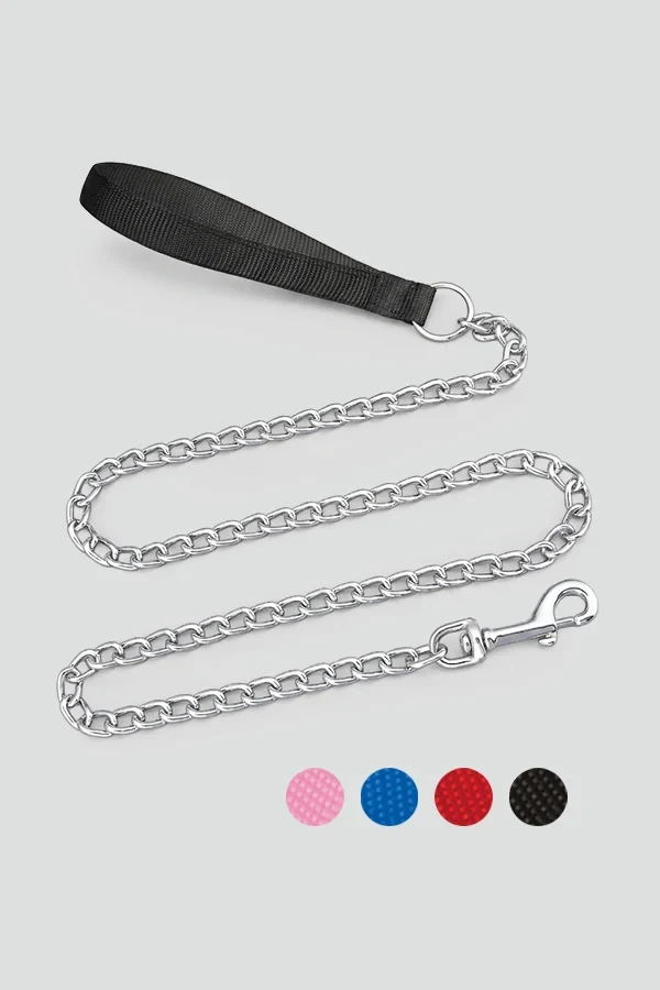 CADENA PARA PERRO CROMADA 4 MM X 120 CM ROSA
